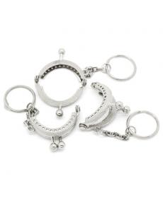 Neue Mode 5 stück 4x3,5 cm Tasche Geldbörse Metallrahmen Kuss Schließe W Schlüsselanhänger