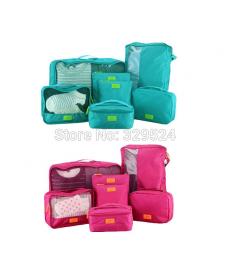 7 Pieces Set Travel Zubehör Herren und Damen Solide Wasserdicht Nylon Tragbare Reise gepäckverpackungs