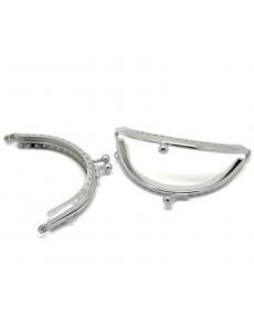 Marken Tasche Zubehör 5 stück Silber Ton Geldbeutel beutel Metall Arch Rahmen Kuss Schließe