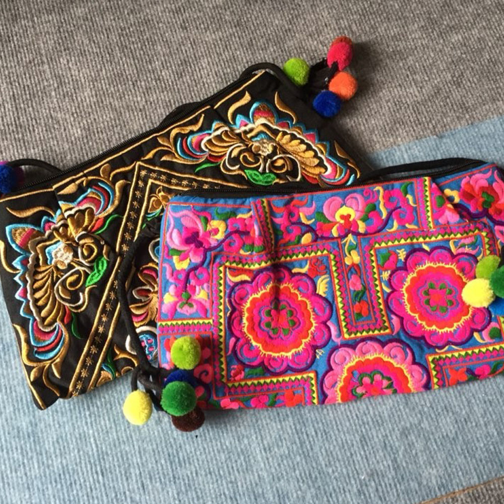 heißer verkauf Bestickte Taschen Nationalen trend handgefertigten stoff stickerei schulter kreuzkörper Damen