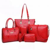6 Beutel Krokoprägung Damen Tasche Stein Damen Handtasche Pu Leder Umhängetasche Damen Messenger Bags Damen