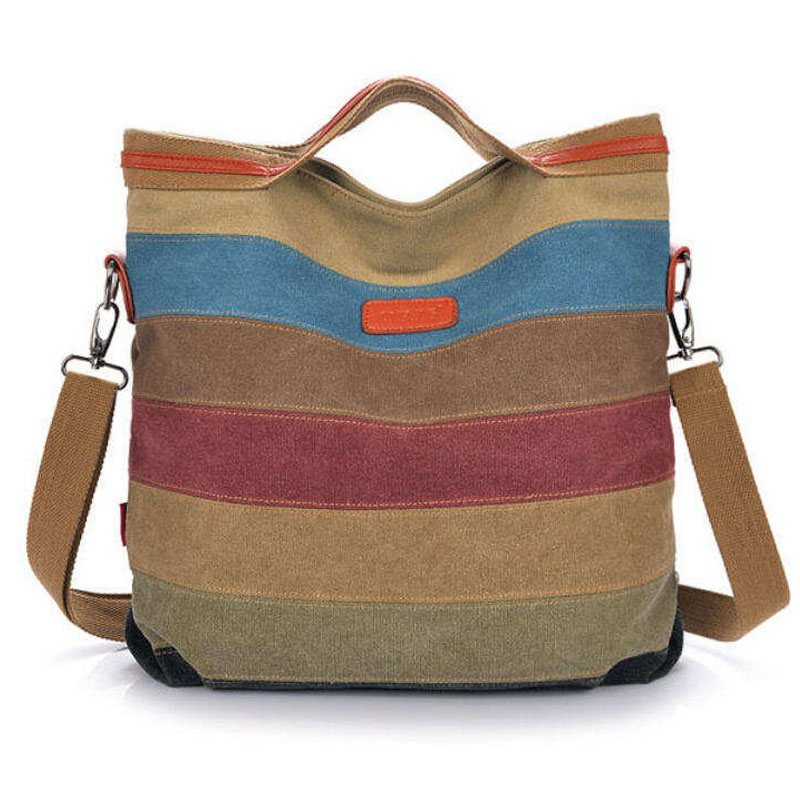 neue streifen vintage Damen Schultertasche Umhängetasche Damen leinwand Handtasche Damen Handtaschen patchwork