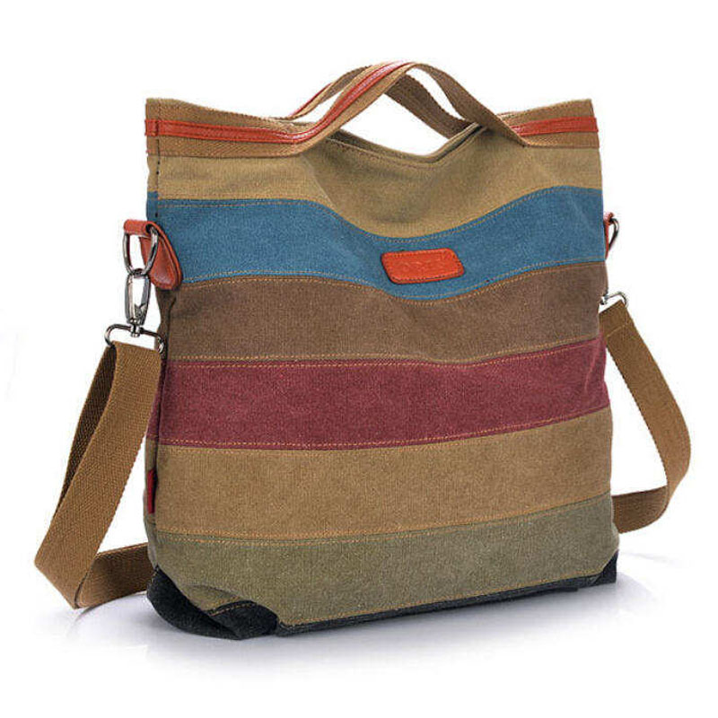 neue streifen vintage Damen Schultertasche Umhängetasche Damen leinwand Handtasche Damen Handtaschen patchwork
