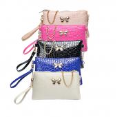 Neue Damen Kette PU kleine Umhängetasche Bogen Dekoration Clutch Tasche Taschen