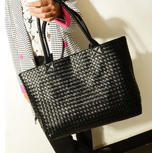 Weben Damen Pu Leder Billige Handtasche Tote schulter beutel große Kapazität PU Weave Taschen Fashion Design