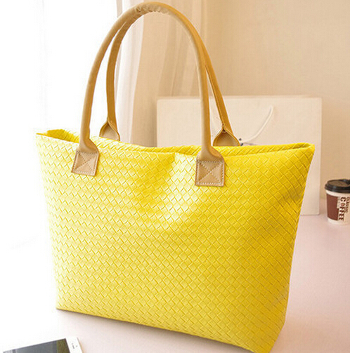 Weben Damen Pu Leder Billige Handtasche Tote schulter beutel große Kapazität PU Weave Taschen Fashion Design