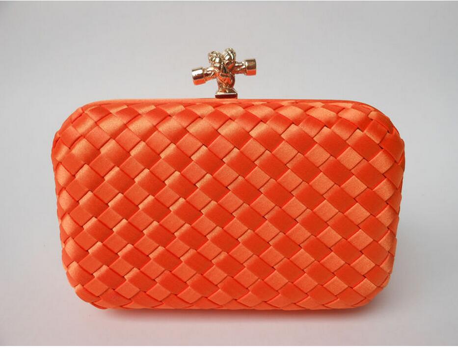 Fabrik neues angebot Damen süßigkeit farben Wove Abendtasche und kupplungen erfasst Mit Kette freies