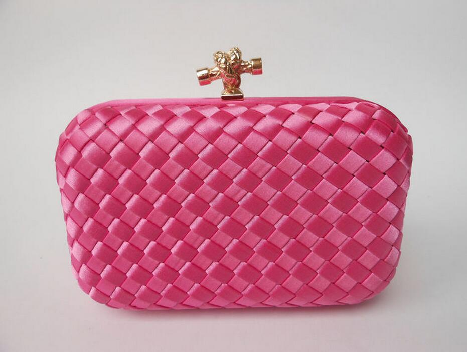 Fabrik neues angebot Damen süßigkeit farben Wove Abendtasche und kupplungen erfasst Mit Kette freies