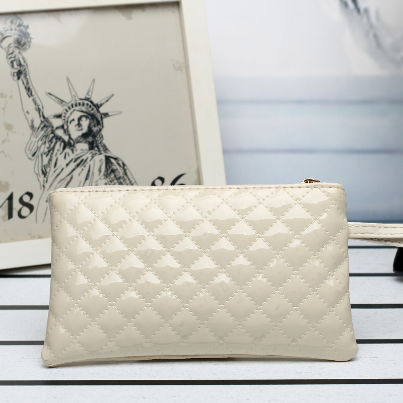 Neue Mode Damen Handtasche Pu Leder Handschlaufe Reißverschluss Geldbörsen Beiläufige Geldbörse