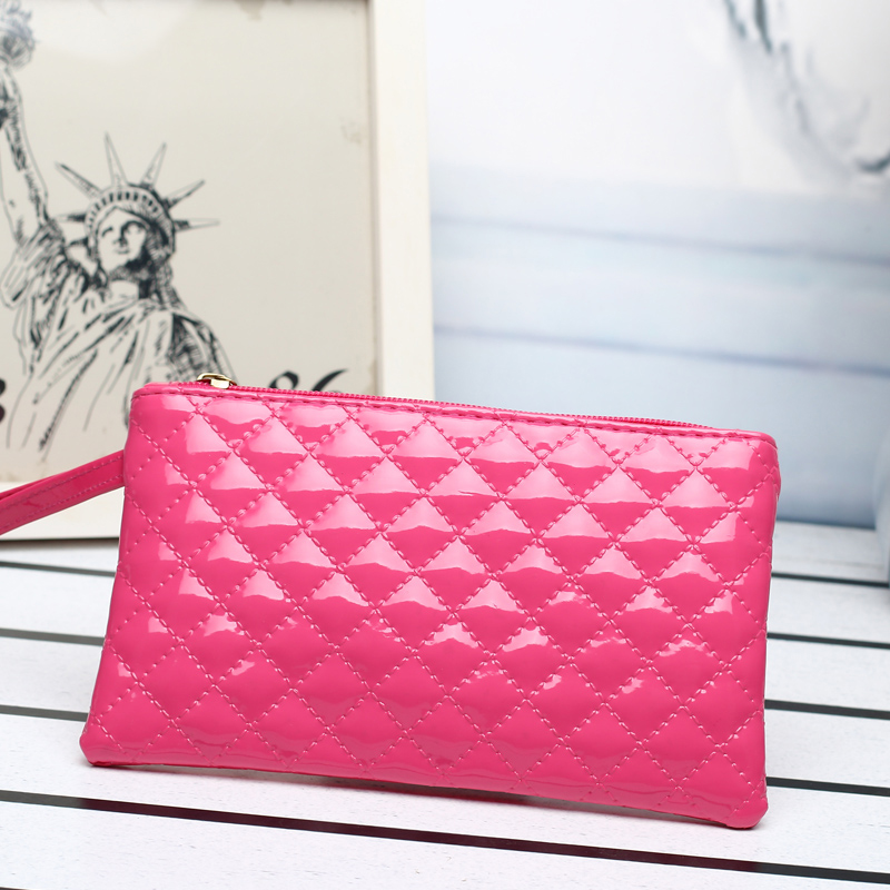 Neue Mode Damen Handtasche Pu Leder Handschlaufe Reißverschluss Geldbörsen Beiläufige Geldbörse