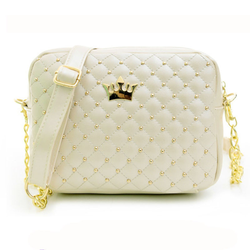 Ausgezeichnete Qualität Damen Tasche Mode Damen Messenger Taschen Niete Kette Umhängetasche Leder Crossbody