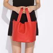100% echtem Leder garantiert rindLederDamen Handtasche marke dame lock beutel weiblichen Handtasche eimer Taschen