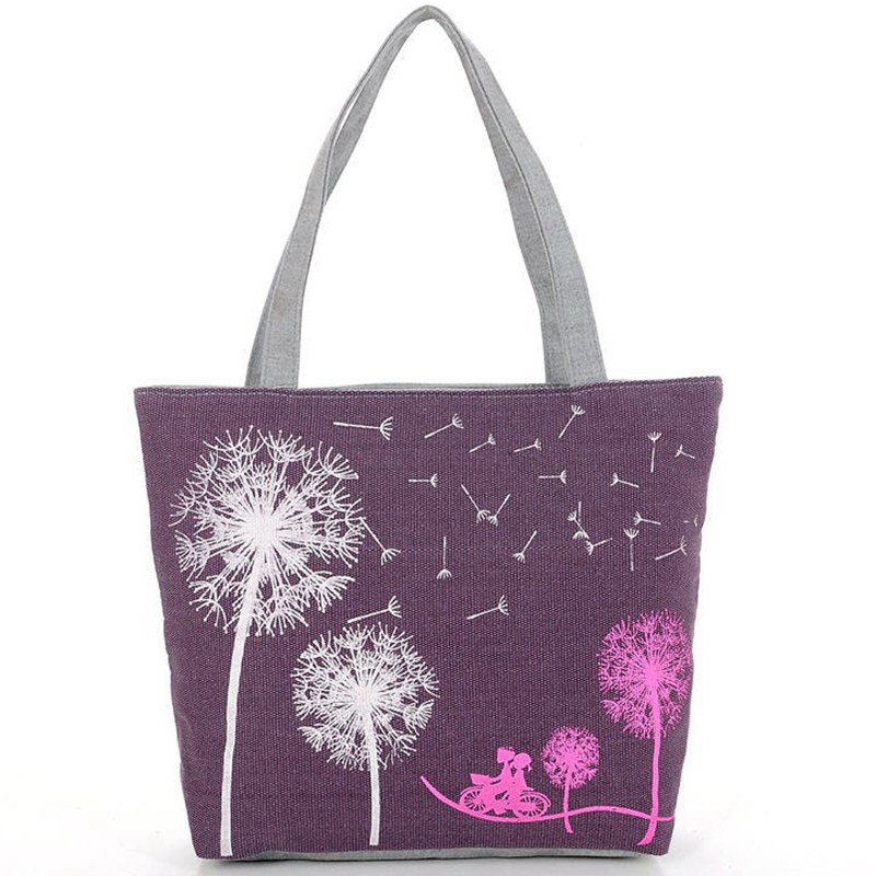 Canvas Women Casual Tote Designer Dame Große Tasche Mode löwenzahn Handtaschen Taschen Einkaufstasche Neue