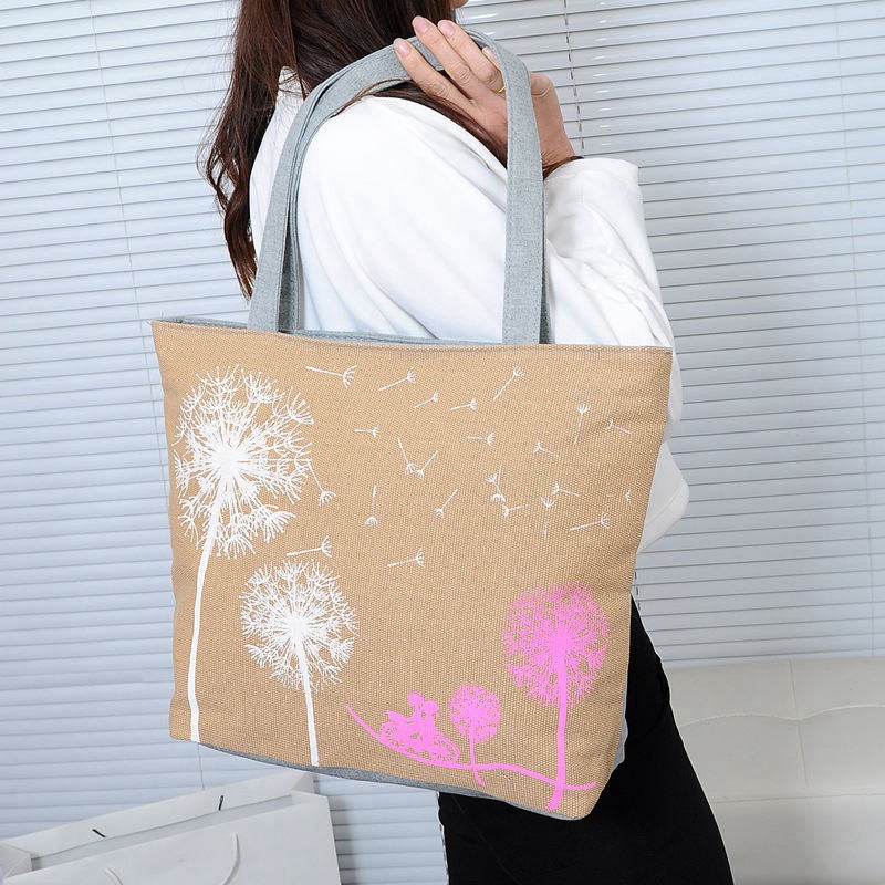 Canvas Women Casual Tote Designer Dame Große Tasche Mode löwenzahn Handtaschen Taschen Einkaufstasche Neue