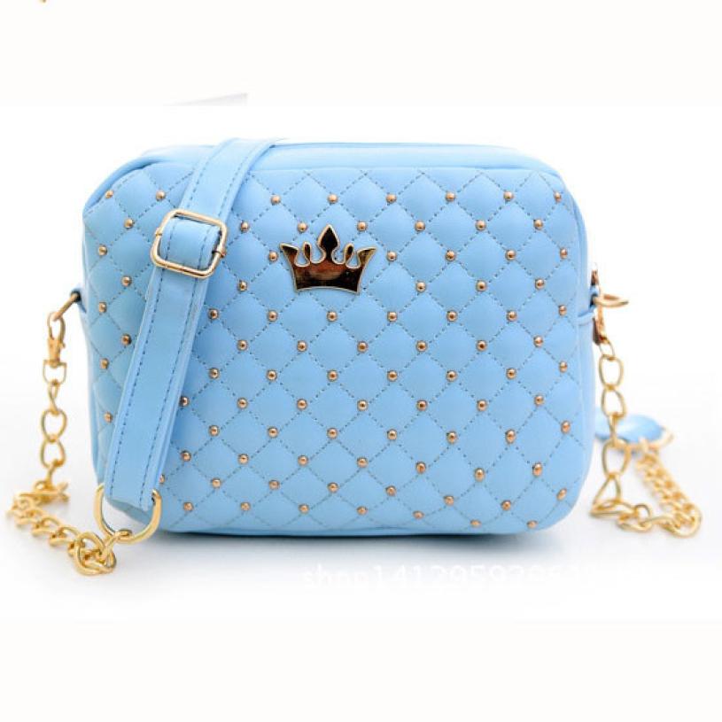 Damen bag Fashion Solid Bonbonfarben Damen Niet Kette Umhängetaschen Damen Leder Umhängetasche bolsa feminin