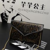 Hot New Hohl Ketten Hülle Tasche Neonfarbe Ausschnitt Tasche PU candy Farbe Tag Kupplung Damen Messenger Bags