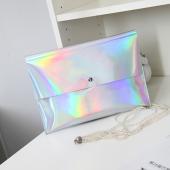 Damen Mode Dazzling Glitter Funkelnde Kupplung Hangbag Laser Silber Casual Umschlag Clutch Abendtasche Bolsas Feminin