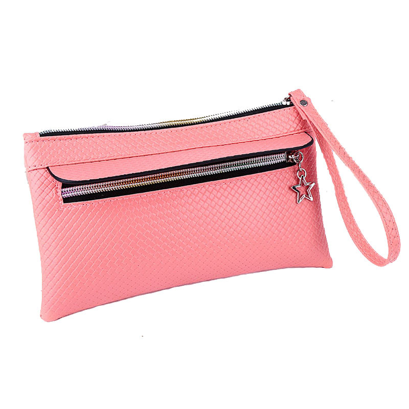 Neue Mode Berühmt Klein Damen Taschen Stricken Damen Kupplung Geldbörse Feste Hohe Qualität Pu Leder