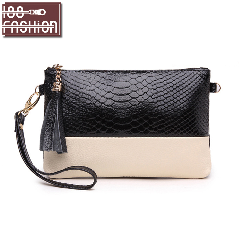 Damen Tasche Quaste Mode Damen Clutch Abendtasche Krokoprägung Damen Leder Handtaschen Kette Umhängetaschen