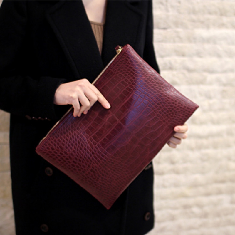 Mode krokodilkorn Damen Handtasche Leder Damen umschlag clutch Abendtasche weibliche Handtasche Kupplungen