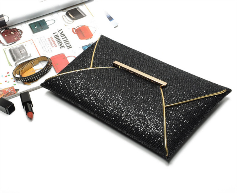 Neue marke Damen Pailletten Hülle Tasche Abendgesellschaft Clutch Handtasche Schwarz