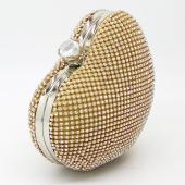 Damen Herz Gold Kristall Umhängetasche Abend Box Clutch Handtaschen und Geldbörsen Damen Party Braut Hochzeit