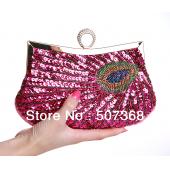 Neue Tasche Abendessen perlen pailletten pfau fingerring armband Tasche Handtasche stickerei bunte perlen Tag kupplungen