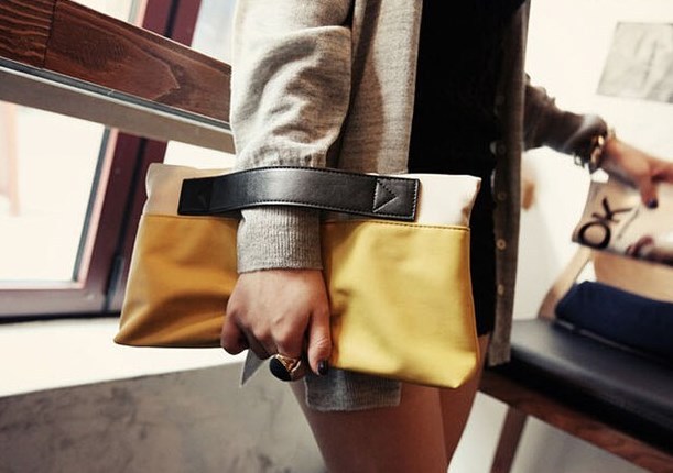 neue Leder kupplung fasion Damen Handtasche hohe qualität patchwork Kontrast kragen gefaltet armbänder