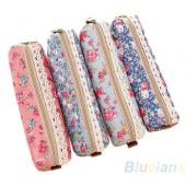 Mode Mini Retro Blumen blumenspitze bleistift form feder Kasten kosmetischer Kosmetik Make Up Reißverschlusst