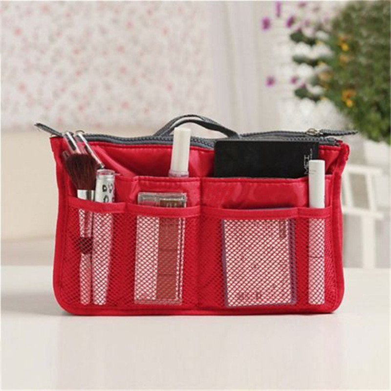 Freies verschiffen HEIßER Damen Reisen Einfügen Organizer Handtasche Große liner Dame Make Up