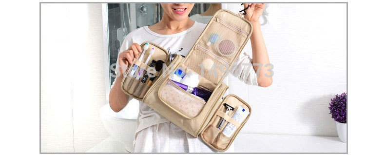 Herren Damen Mode Wasserdichte Polyester Kosmetik Make Up Hängenden Reise Kulturbeutel