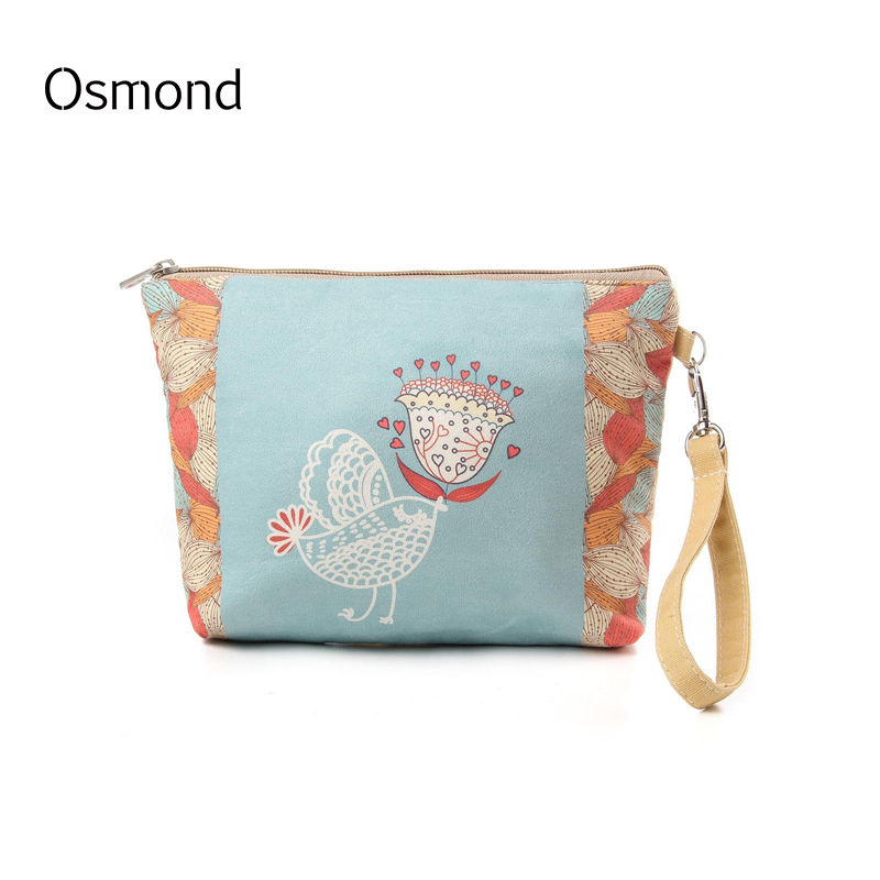 Neue Große Größe Damen Bilden Beutel Blume Blumen Leinwand Reißverschluss Kosmetik Einfache