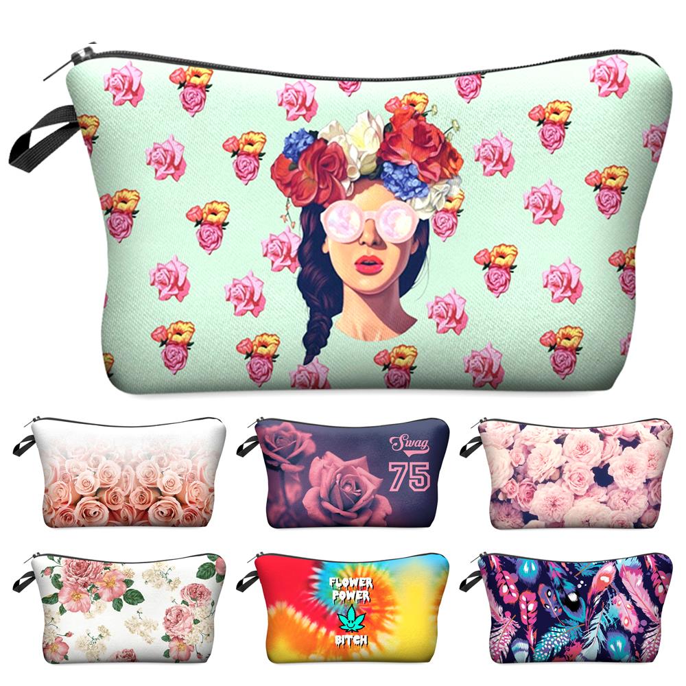 neue Mode 3d Druck Damen Make up Taschen mit Multicolor Muster für Reisen einfach