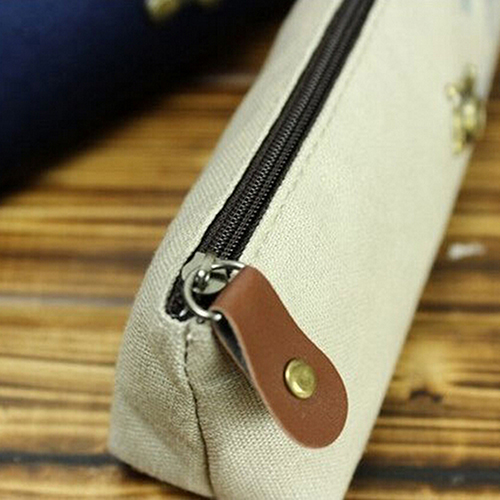 Leinwand Schreibwaren Lagerung Stift Federmäppchen Geldbörse Tasche Tasche Kosmetiktasche Make Up