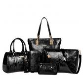 mode Krokodil Handtasche Pu Leder Tasche Damen Handtaschen Crossbody Messenger Bag Brieftasche 6 Sätze