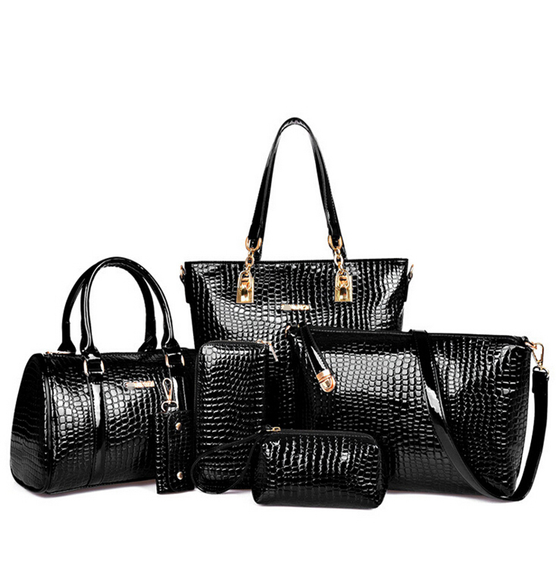 mode Krokodil Handtasche Pu Leder Tasche Damen Handtaschen Crossbody Messenger Bag Brieftasche 6 Sätze