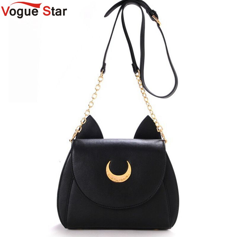 Vogue sommer Begrenzte Sailor Moon Tasche Damen Handtasche Schwarze Weiße Katze Luna Mond Damen Messenger