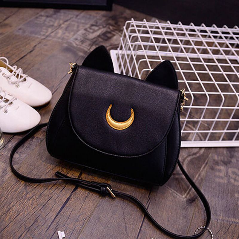 Vogue sommer Begrenzte Sailor Moon Tasche Damen Handtasche Schwarze Weiße Katze Luna Mond Damen Messenger