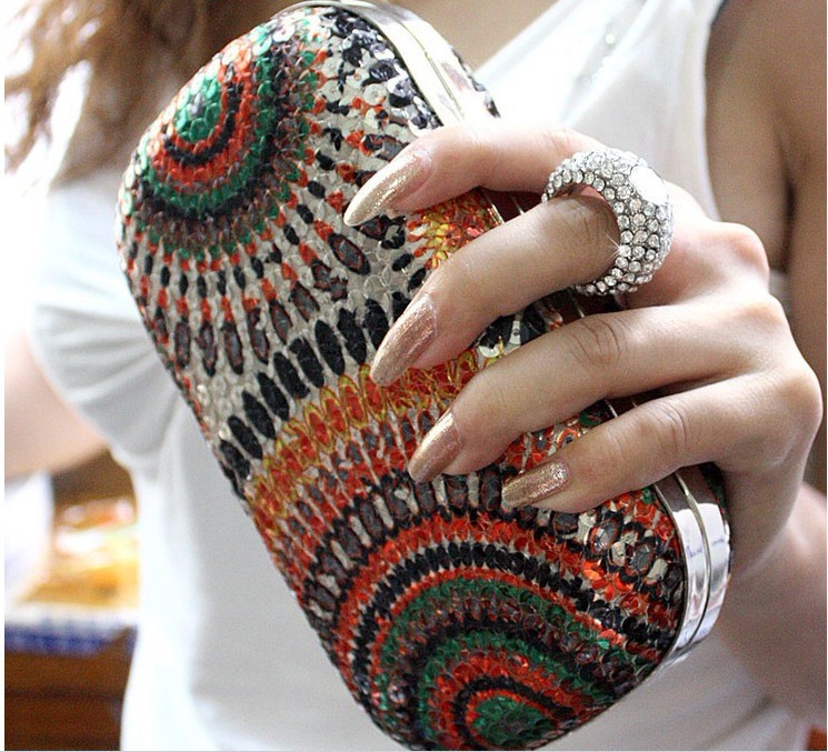 neue Damen Kupplungs knöchel Schellt Abendtasche Damen Party Hochzeit Braut Mode Brieftasche Tag Kupplung Make Up