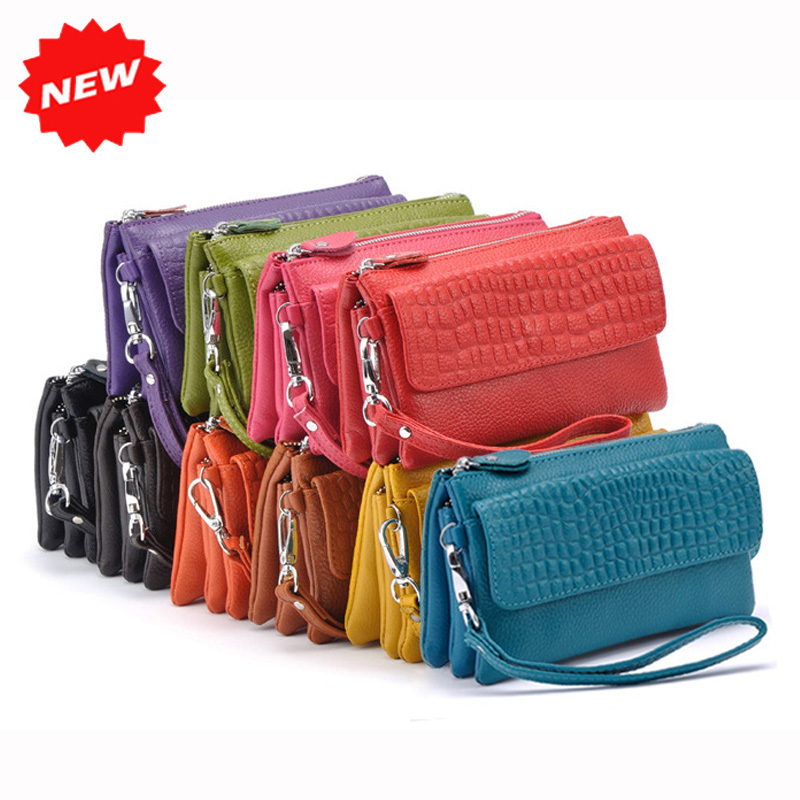 Damen messenger bags weibliche tageskupplung echtem Leder make up Tasche Geldbörse abend Geldbörsen