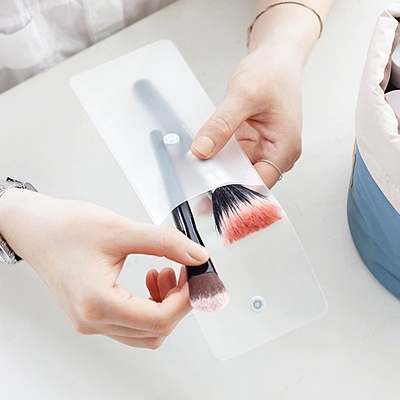 Hohe Qualität Tonnenförmige Reise Kosmetiktasche Nylon Kordelzug Elegante Trommel Waschen Taschen Makeup