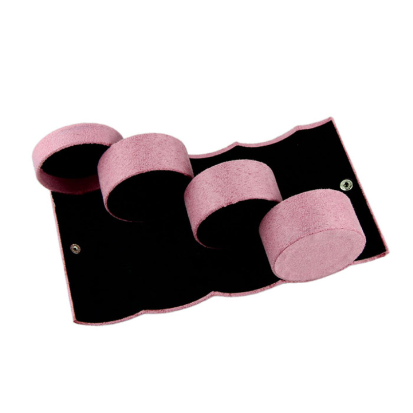 Ausgezeichnete Qualität Erstaunlich New Schmuckschatulle Klapp Schmuck Display Sarg Organizer Flanell Runde Tragbar