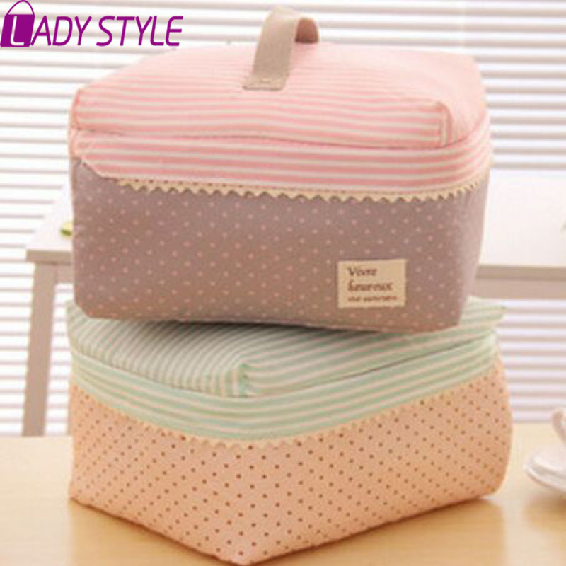 Neue ankunft große kapazität Kosmetiktasche Koreanischen make up Tasche dot Damen Handtasche portable storage