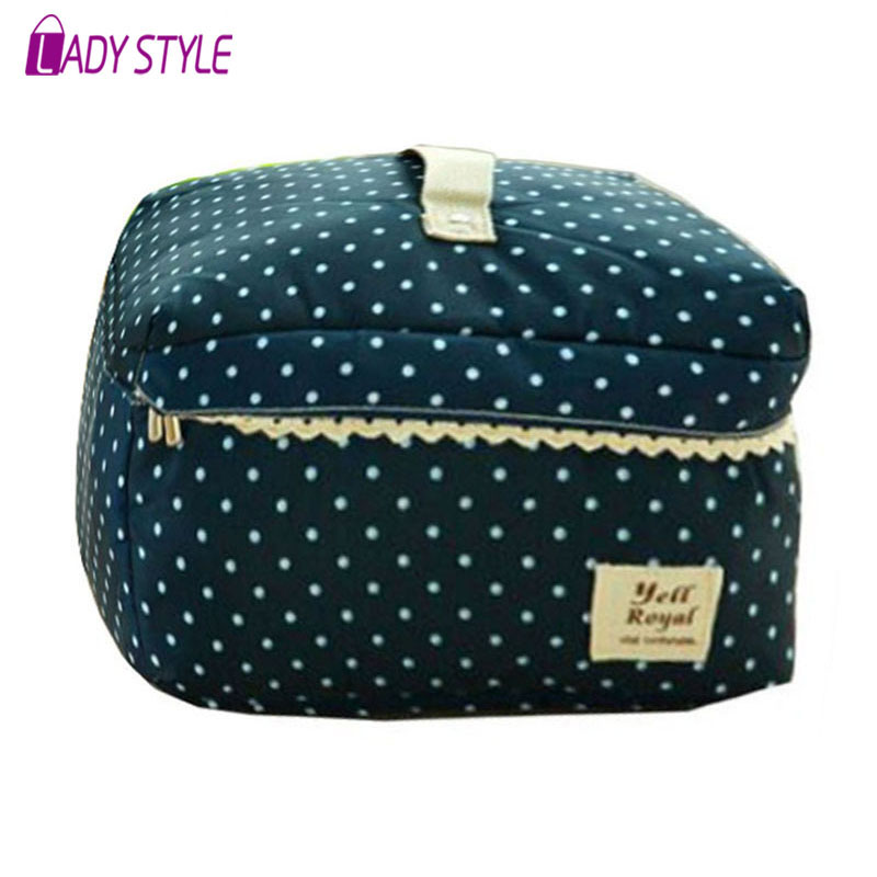 Neue ankunft große kapazität Kosmetiktasche Koreanischen make up Tasche dot Damen Handtasche portable storage
