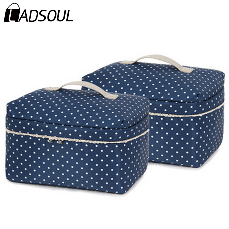 Neue ankunft große kapazität Kosmetiktasche Koreanischen make up Tasche dot Damen Handtasche portable storage