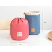 Tonnenförmige Reise Kosmetiktasche Nylon Hohe Kapazität Kordelzug Elegante Trommel Waschen Taschen Makeup