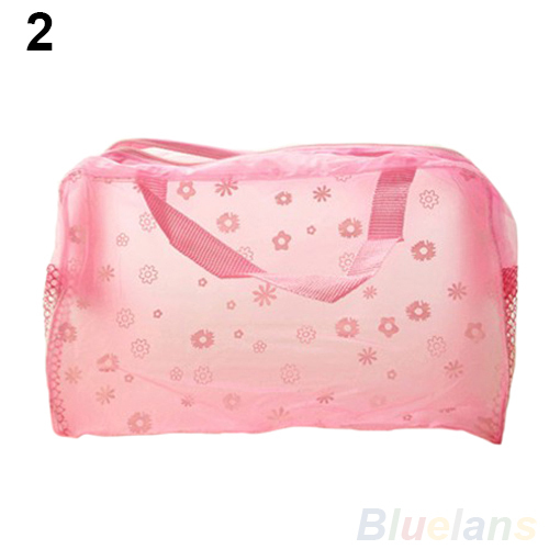 Blumendruck Transparent Wasserdicht Make up Kosmetiktasche Reisewaschbeautycase Toiletten bade Tasche