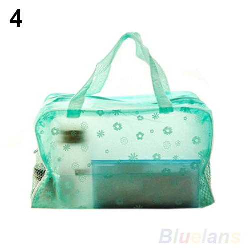 Blumendruck Transparent Wasserdicht Make up Kosmetiktasche Reisewaschbeautycase Toiletten bade Tasche