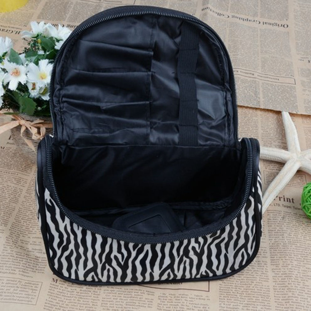 Neue Mode Tragbaren Wasserdichten Damen Make Up Tasche Bilden Speicher organisator box Beauty Case Travel Pouch Zebra