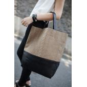 Mode Nähen Schlange Krokoprägung Eimer Damen große Tasche Damen Retro Handtasche hohe Qualität